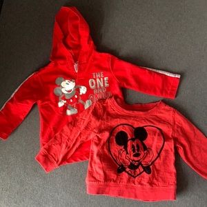 Disney baby gap Mickey hoodie and long sleeve tee